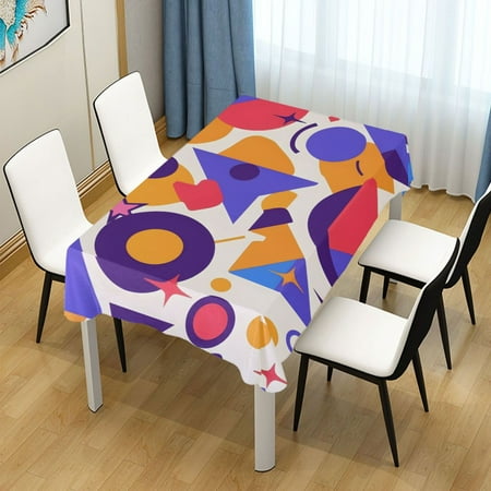 

ALAZA Irregular Geometric Shape Rectangle Tablecloth Tablecover Dinning Table Cloth 60 x60
