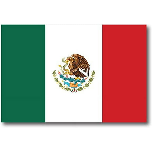 Swamp Stickers Mexican Flag Car Decal, 3" x 5", Automotive Decals & Stickers