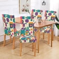 thumbnail image 2 of Yayeee 2 Pack Dining Chair Covers Stretch Parson Chairs Slipcovers Seat Protector, Purple Geometric, 2 of 6