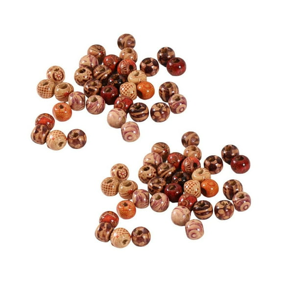 PAMINGONO 200Pcs Wooden Beads Assorted Color For Diy Craft And present Giving Projects