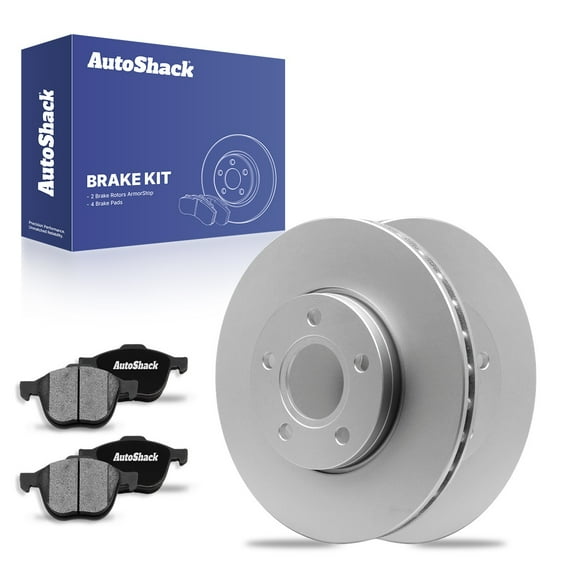 AutoShack 10.94" (278 mm) Front Vented Brake Rotors Coated   Ceramic Brake Pads | Replacement for 2012-2018 Ford Focus | 6-PC Brake Kit | ArmorStop