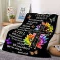 thumbnail image 3 of Cross Slogan Blanket Soft Cozy Throw Blankets for Travel Sofa Bed Office Home Decor Birthday Holiday Gift Suitable for Boys and Girls Adults, 3 of 8