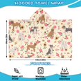 thumbnail image 2 of Pitbull Dog and Flower Floral Hooded Bath Towel，60"x35" for Ages 3 To 12 Kids, Quick Dry Lightweight Soft Microfiber Hood Beach Towel Cover Up for Kids, 2 of 7