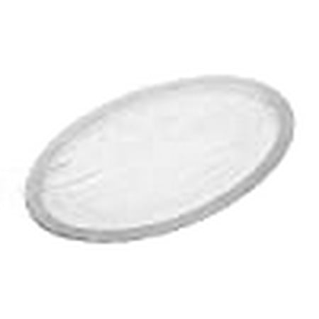 GAC Tempered Glass Oval Platter Serving Tray - Break and Chip Resistant - Oven Proof - Microwave and Dishwasher Safe - Silver Trim Decorative Plate