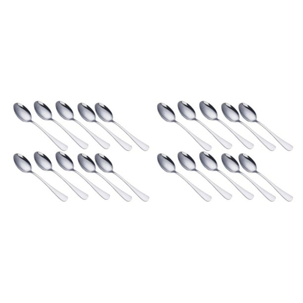 Bearachild Cuchara de acero inoxidable de 10 piezas para niños y adultos, cuchara para helado de café Type2 NO2
