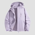 thumbnail image 4 of TANYSU Women Men Windproof Outdoor Casual Jackets Windbreaker Long Sleeve Hood Zipper Stylish Versatile For Couples Solid Color Coats Tops Stylish, 4 of 4