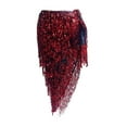 thumbnail image 3 of amagogo Belly Dance Hip Scarf Wrap Dress Clothes Sequins Skirt for Samba Rumba Tango Red, 3 of 9