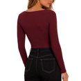 thumbnail image 7 of NominalSnug Womens Boat Neck Tops Long Sleeve Undershirts Slim Fit Base Layer Top Soft Basic Tees Fall Outfits, 7 of 7