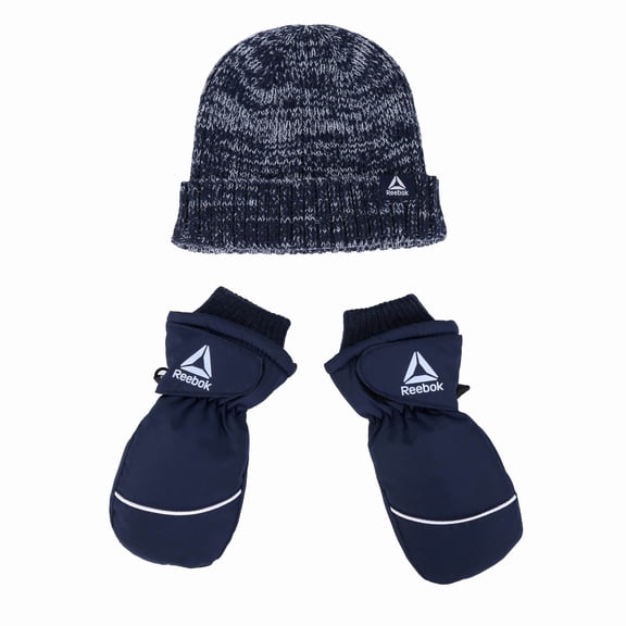 Reebok 2-Piece Toddler Winter Hat and Ski Mittens Set - Navy