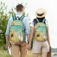 thumbnail image 6 of Daiia Starfish And Seashell On The Beach Vintage Canvas Backpack for Men and Women ,Hiking Backpack,Travel Laptop Bag for School,Large Capacity Backpack-, 6 of 8