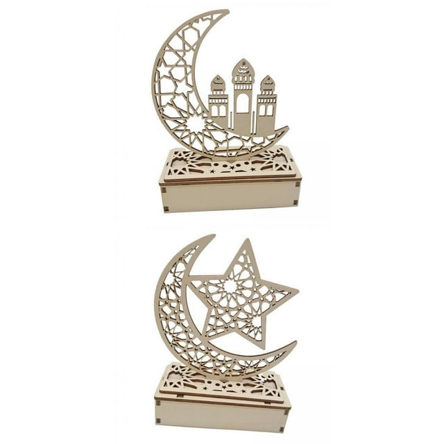 Decoraciones de Eid Mubarak,Decoración de madera de Eid Mubarak Adornos de Ramadán,Decoración de madera de mesa de Ramadán musulmán islámico,Placa musulmana islámica para el