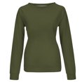 thumbnail image 4 of EQWLJWE Liquidation d'Été! Chandails en Molleton à Col Rond Amples pour Femmes Pulls à Manches Longues Tuniques Décontractées pour Leggings Vert Armée TTG, 4 of 5