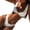 White, variant on Womens Sexy 2 Piece Bikini Set Scoop Neck Metal Buckle Front Bra Swimsuit Low Waist High Cut Thong Solid Color Bathing Suit Beachwear