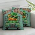 thumbnail image 2 of COMIO St. Patrick's Day Pillow Covers  for St. Patrick's Decor Four Leaves Clover St Patricks Day Hat Throw Pillows Decorative Cushion Cases St. Patrick's Decorations Clover&nbsp;2pc, 2 of 6