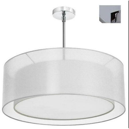 

Dainolite 4-Light Pendant with White-White Shade - Polished Chrome