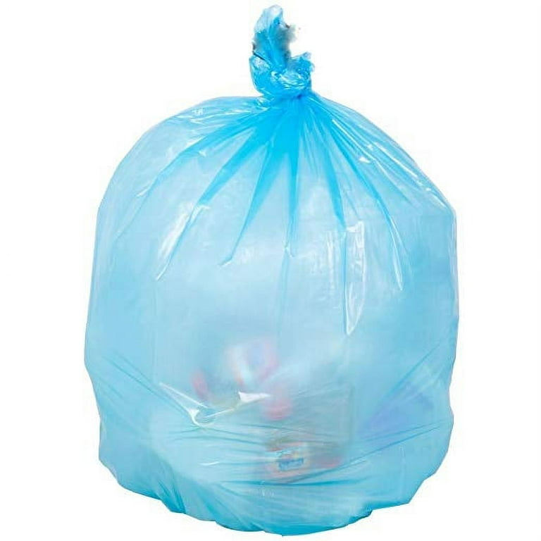 HOUSEHOLD GARBAGE BAGS WITH BLUE HANDLE HDPE 100% RECYCLED 55 X 60