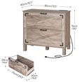 thumbnail image 3 of 2-Drawer File Cabinet, File Cabinet for Home Office, Lateral File Cabinet with Drawers and Charging Station, 2 Outlets and 2 USB Ports, for Legal-Sized Files, for Home Office, Greige BG09UWJ01, 3 of 10