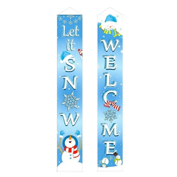 Naiovety 1 par de carteles navideños, letrero de porche de Navidad, cartel de puerta de Navidad de tela Oxford, decoración de fiesta para colgar en la Kits de decoración para fiestas mi Naiovety HA000240-05B