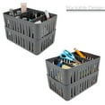 thumbnail image 5 of Simplify Medium Plastic Stackable Organizer Storage Basket with Adjustable Dividers in Grey, 5 of 10