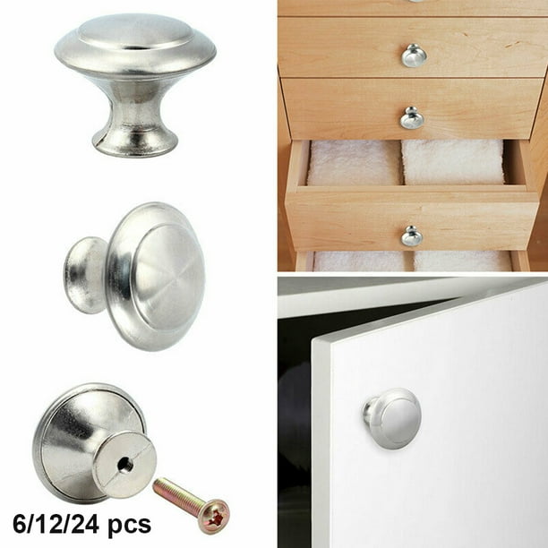Satin Nickel Kitchen Cabinet Knobs Round Drawer Handles 6 12 24 Pack Of Kitchen Cabinet Hardware Walmart Com Walmart Com