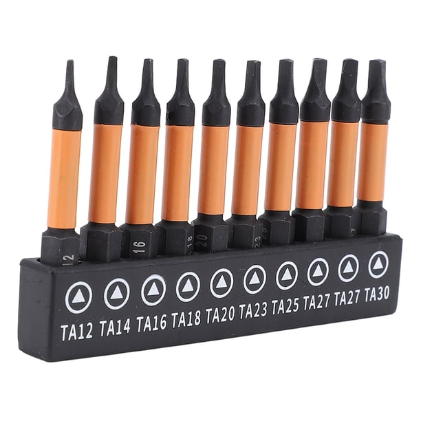 Juego De Puntas De Destornillador Triangular, Puntas De Destornillador Triangulares Magnéticas De 10 Piezas Con Estante De Almacenamiento Para Construcción