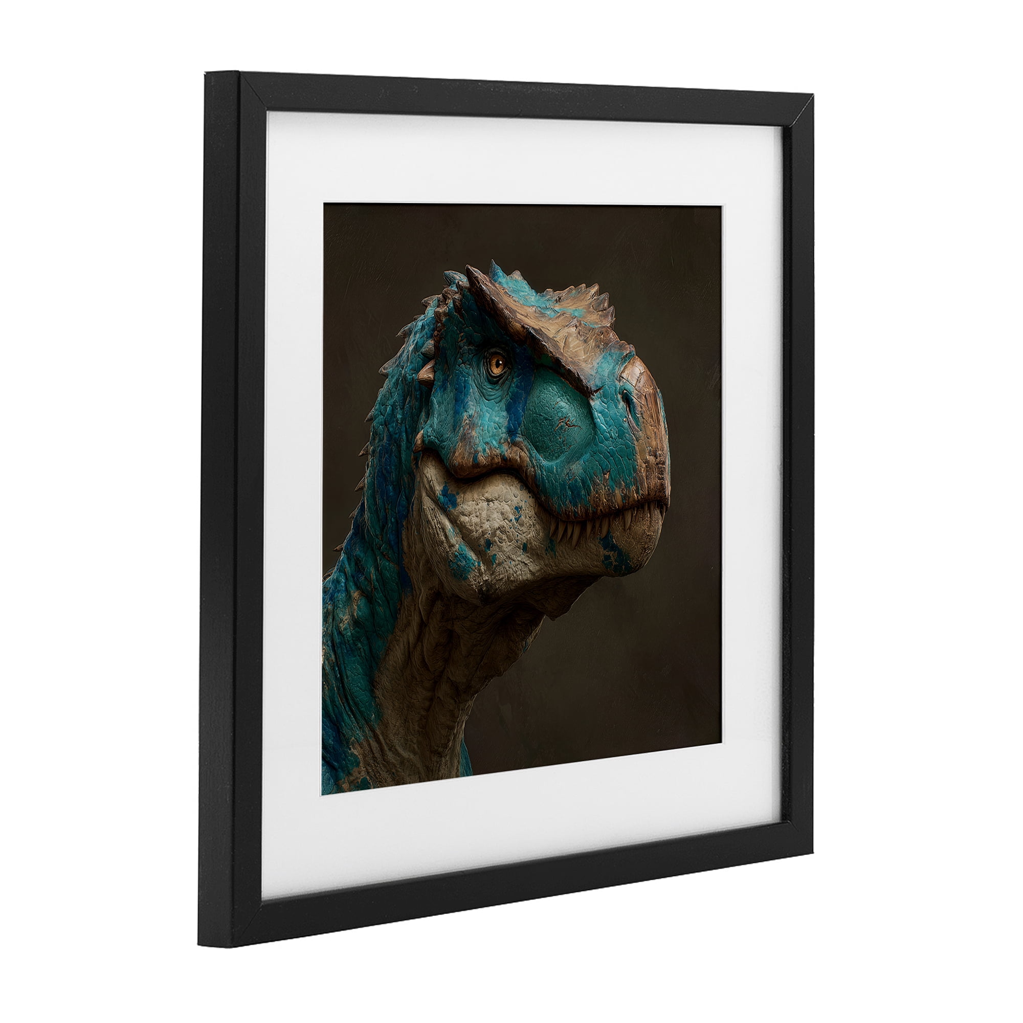 Stupell Industries Cerulean Scaled Dinosaur Detail Black Framed Print Under Glass, design by Wumples