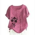 thumbnail image 1 of Blouses pour Femmes, T-Shirt à Boutons Imprimé Décontracté Mode d'Été pour Femmes à Col Rond et Manches Courtes, 1 of 3