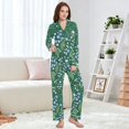 thumbnail image 4 of FORMRS Womens Pajama Set Long Sleeve Top and Pants with Pockets Soft Comfy Lounge Sleepwear, Sizes S-2XL, Blue Flowers Pattern, 4 of 7