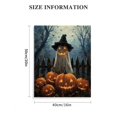 thumbnail image 3 of GooTPa Halloween Canvas Wall Art, Ghost In Witch Hat With Pumpkin Lanterns Autumn Canvas Prints Wall Art for Living Room Bathroom Bedroom Office, Art Print Painting for Home Decorations - 16x20in, 3 of 5