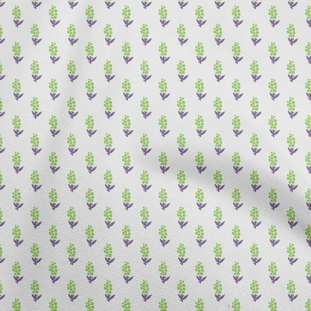 oneOone Tissu Popeline de Coton Vert à Pois pour Robe Tissu Imprimé au Mètre 56 Pouces de Large