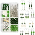 thumbnail image 1 of Kit para hacer aretes de San Patricio con 10 pares de cuentas y temática verde, con dijes de trébol de cuatro hojas, 1 of 7
