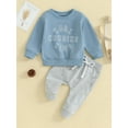 thumbnail image 3 of Elippeo Toddler Boys Fall Outfits 3M 6M 12M 18M Letter Print Crew Neck Long Sleeve Sweatshirts and Long Pants 2Pcs Clothes Set, 3 of 10