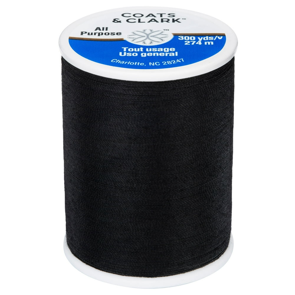 Coats & Clark All Purpose Black Polyester Thread, 300 Yards Walmart