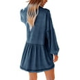 thumbnail image 3 of Chouyatou Women's Oversized Distressed Denim Button Down Tunic Shirt Dress with Pockets, 3 of 4