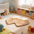 thumbnail image 6 of Anhility Double Heart Faux Fur Rug Super Soft Fluffy Shaggy Carpet Area Mats Rugs Girls Bedroom Sofa Home Decorative Floor Carpet (Yellow, 27.55x13.77 in), 6 of 6