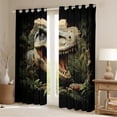 thumbnail image 2 of Homewish 3D Jungle Dinosaur Black Out Curtains, Western Wooden Wildlife Curtains Pack of 2 (42x63 Each), Teens Kids Boys Girls Bedroom Curtains, Curtains and Drapes Decor, 2 of 5