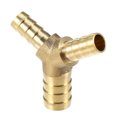 thumbnail image 1 of Conector de ajuste de manguera de motor Universal de 14-10-10mm, reductor de ajuste de manguera en forma de Y, 3 vías para combustible, aire, agua, Gas, tubería de aceite, tono dorado de latón, 1 of 1