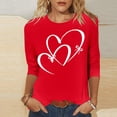 thumbnail image 2 of TaTaai Women's A 3/4 Sleeve Christmas Printed Round-neck Top Gift, 2 of 6