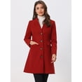 thumbnail image 2 of Abrigo largo Allegra K de invierno para mujer Cuello En V Rojo Oscuro S, 2 of 6