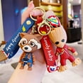 thumbnail image 2 of Marvel Avengers Guardianes de la galaxia Llavero Rocket Raccoon Groot Llavero PVC Figura de acción Juguete Coche Colgante Modelozhangyuxiang, 2 of 4