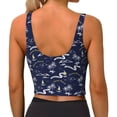 thumbnail image 4 of Goofa Hawaiian Style Printed Sports Bras for Women, High Impact Running Bra Workout Crop Tank Tops Longline Sports Bra Push up-XX-Large, 4 of 9