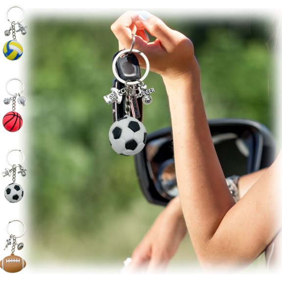 hulanddfd Soccer Keychain, Keys Rings with Ball Pendant Backpack Accessories Car Hanging Decor Gift for Sports Lover