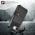 thumbnail image 5 of Allytechgroup Rugged Case for iPhone 16e Support Magnetic Car Mount, Premium PU Leather Flip Card Cash Holder Pocket Shockproof Anti-Fall Back Case for iPhone 16e, Black, 5 of 5