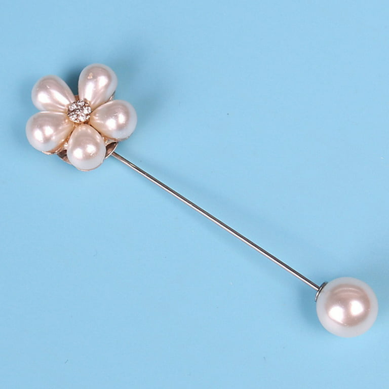 Stylish Women's Stationary Slip Pin Simple Pearl Brooch Women's