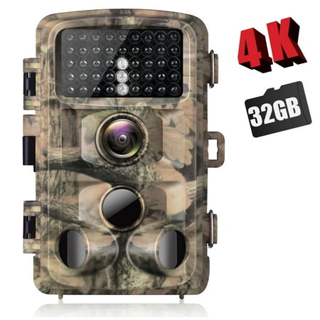 CAMPARK Trail Camera 4K 42MP Game Hunting Camera with Night Vision Waterproof Motion Activated Trail Cam with SD Card