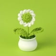 thumbnail image 1 of Girasol de lana de punto en maceta con flores artificiales para estudio, decoración de escritorio, temporada de graduación, regalo del día del maestro, 1 of 6