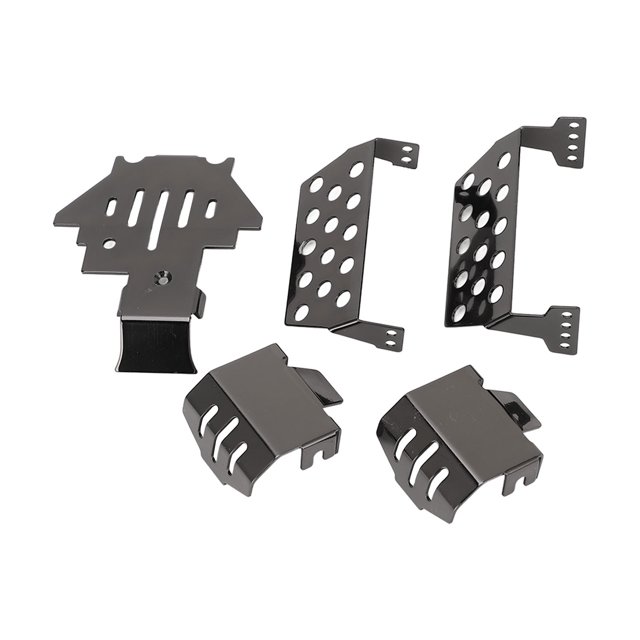 Protector De Chasis RC, Acero Inoxidable, Fácil De Instalar, Juego De Armaduras De Chasis RC Negras Para