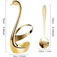 thumbnail image 2 of ORUYROP Gold Small Swan Base Holder With Gold 8 Pcs Flower Spoon Set,Stainless Steel Reusable Tea Scoops Stirring Spoon Coffee Spoon, 2 of 7
