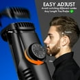 thumbnail image 4 of Rechargeable Vacuum Beard Trimmer for Men - IPX6 Waterproof, Adjustable Length Combs (1-25mm), Cordless Stubble & Mustache Trimmer - Black, 4 of 7