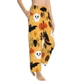 thumbnail image 2 of Disketp Happy Halloween7 Print Women'S Comfy Pajama Pants Casual Drawstring Palazzo Lounge Wide Leg Pants, 2 of 9